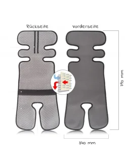Universal Sommer Sitzauflage für Kinderwagen, in grau,schwarz