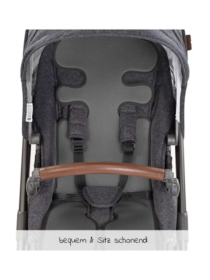 Universal Sommer Sitzauflage für Kinderwagen, in grau,schwarz
