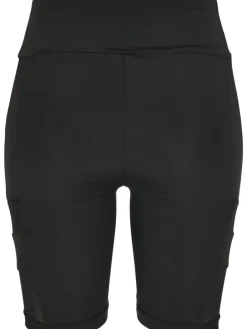 Urban Classics Damen Ladies High Waist Tech Mesh Cycle Shorts in black