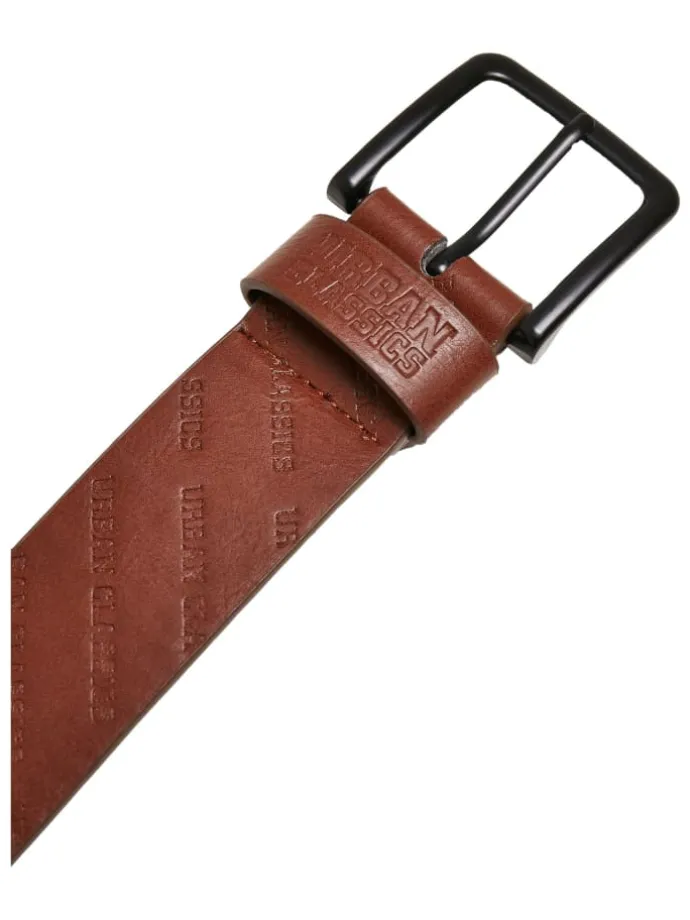 Urban Classics Unisex Allover Logo Belt in cognacbrown