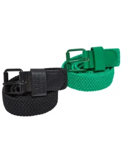 Urban Classics Unisex Elastic Belt Set Kids in black/bodegagreen