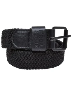 Urban Classics Unisex Elastic Belt Set Kids in black/spaceblue