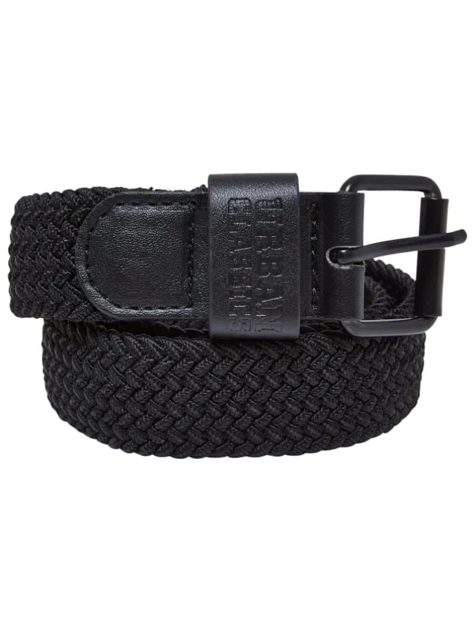 Urban Classics Unisex Elastic Belt Set Kids in black/spaceblue
