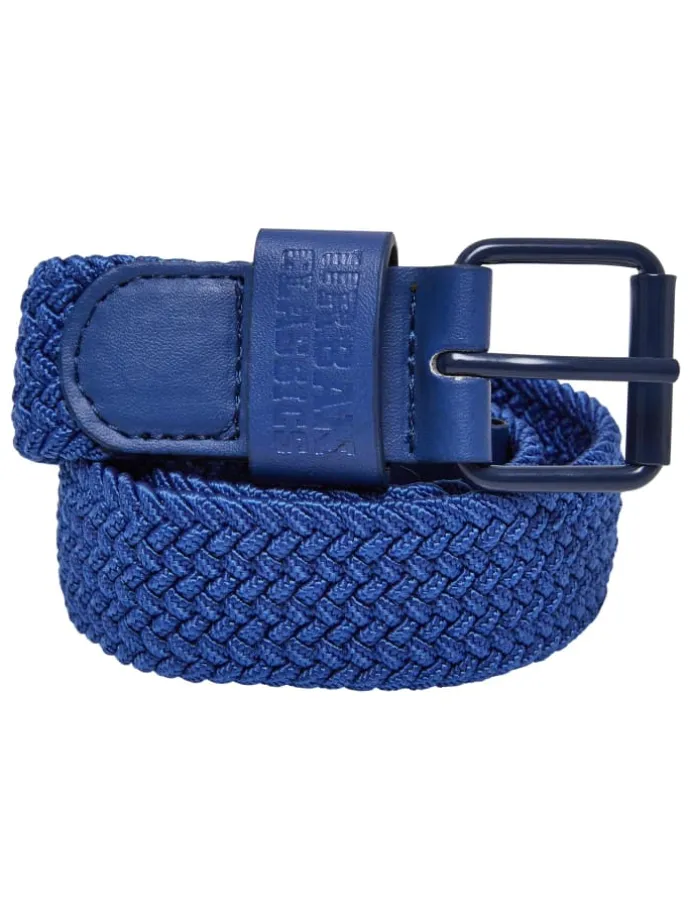 Urban Classics Unisex Elastic Belt Set Kids in black/spaceblue