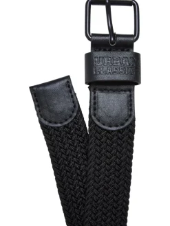 Urban Classics Unisex Elastic Belt Set Kids in black/spaceblue