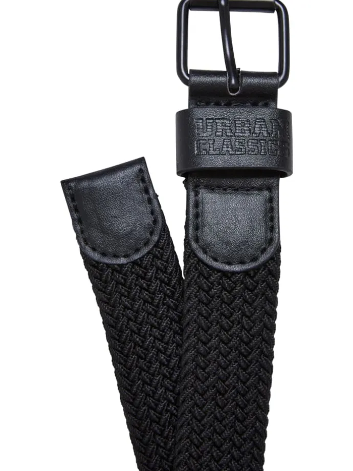 Urban Classics Unisex Elastic Belt Set Kids in black/spaceblue