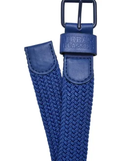 Urban Classics Unisex Elastic Belt Set Kids in black/spaceblue
