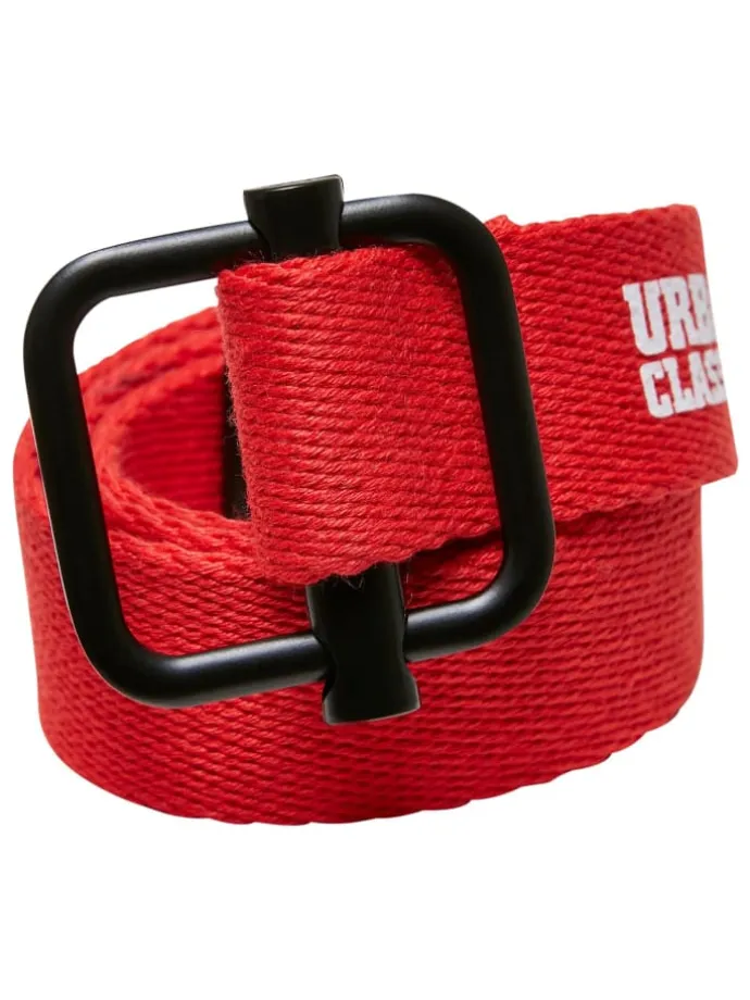 Urban Classics Unisex Industrial Canvas Belt Kids 2-Pack in black/red