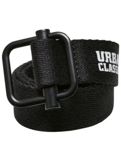 Urban Classics Unisex Industrial Canvas Belt Kids 2-Pack in black/red