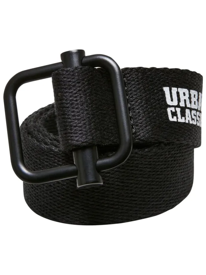 Urban Classics Unisex Industrial Canvas Belt Kids 2-Pack in black/red