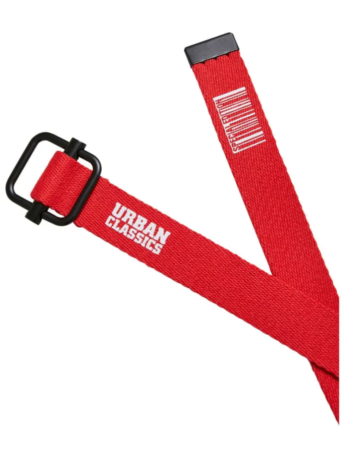 Urban Classics Unisex Industrial Canvas Belt Kids 2-Pack in black/red
