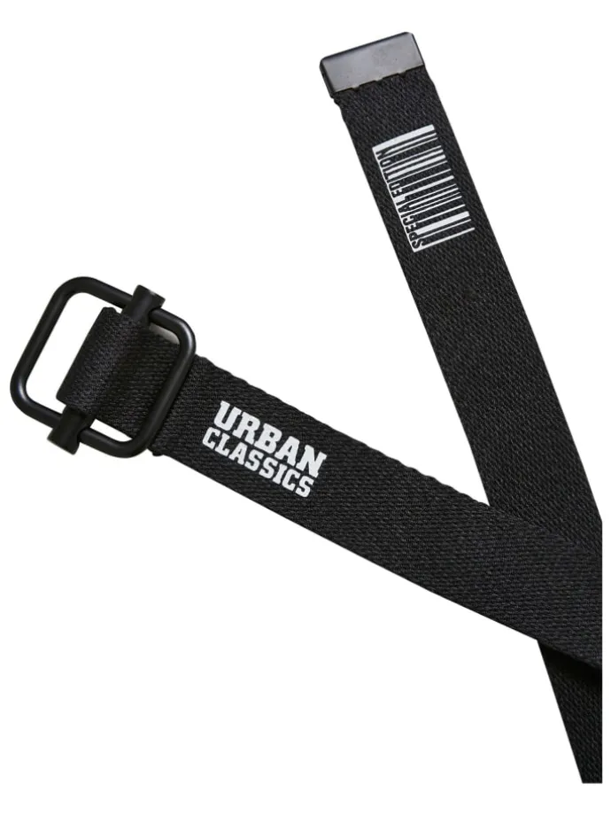 Urban Classics Unisex Industrial Canvas Belt Kids 2-Pack in black/red