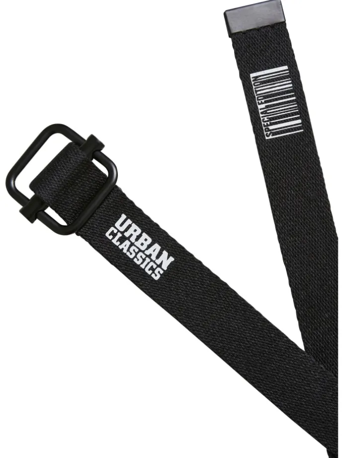 Urban Classics Unisex Industrial Canvas Belt Kids 2-Pack in black/blue