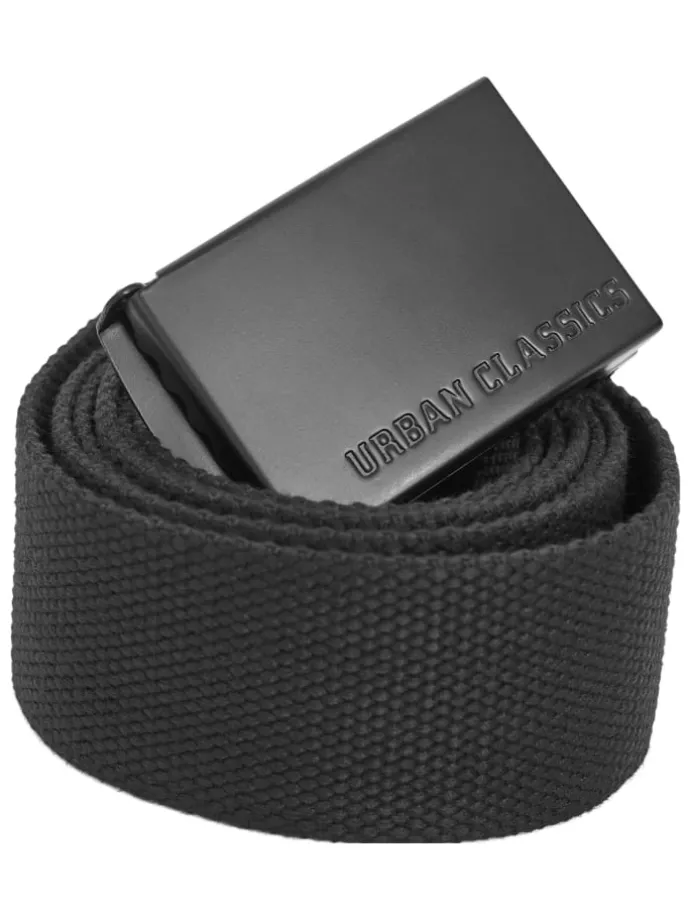 Urban Classics Unisex Long Canvas Belt in black