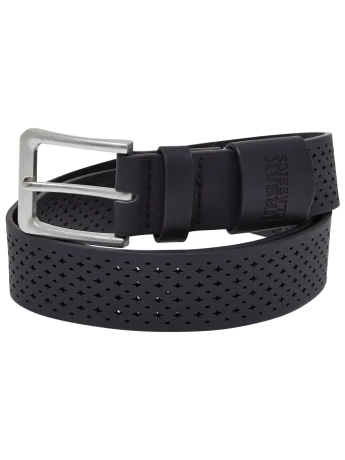 Urban Classics Unisex Synthentic Leather Perforated Belt in black