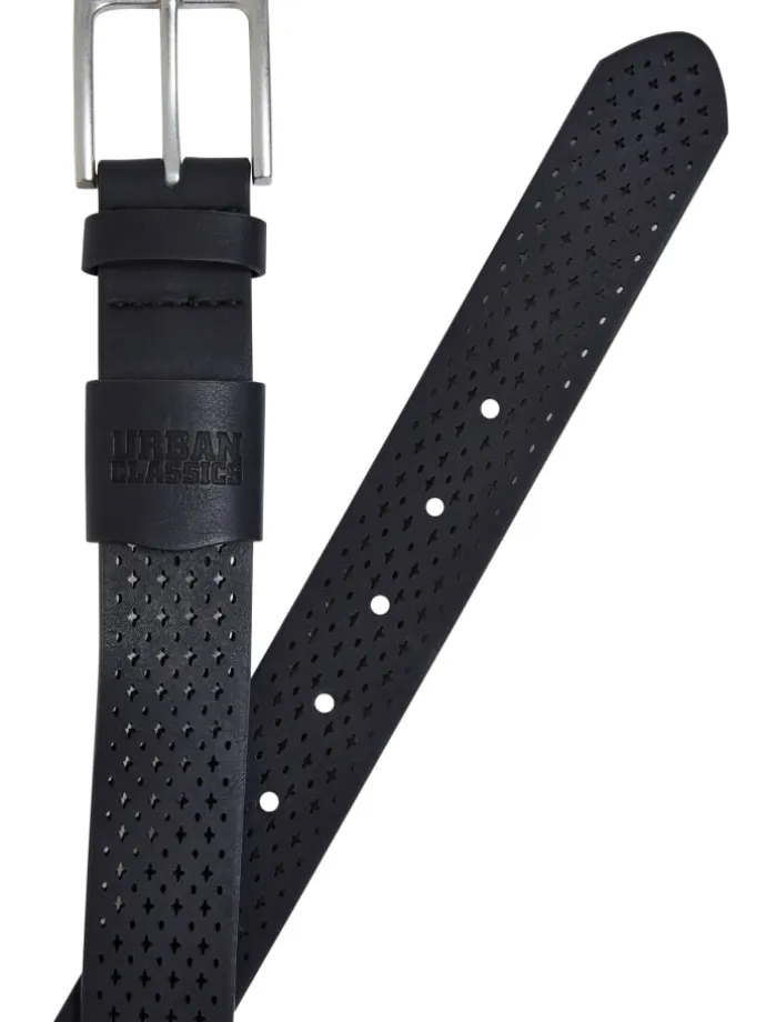 Urban Classics Unisex Synthentic Leather Perforated Belt in black