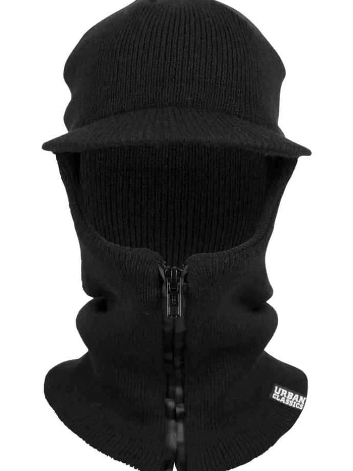 Urban Classics Unisex Zipped Balaclava Visor in black