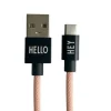 USB-C-Kabel in Schwarz/ Beige - 100 cm