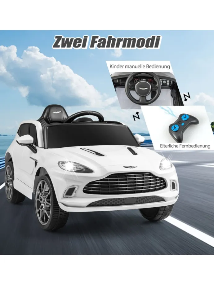 12V Elektroauto Aston Martin DBX in Weiß