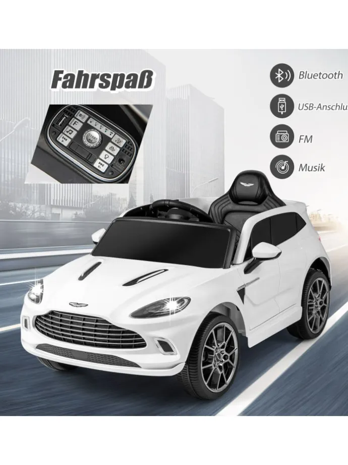 12V Elektroauto Aston Martin DBX in Weiß