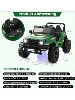 24V Kinder Elektroauto in Grün
