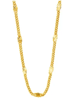 Vergold. Halskette mit Schmuckelementen- (L)55 cm