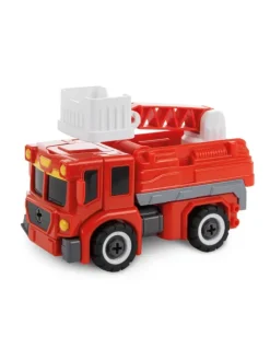 Verwandlungsroboter Feuerwehrauto in rot