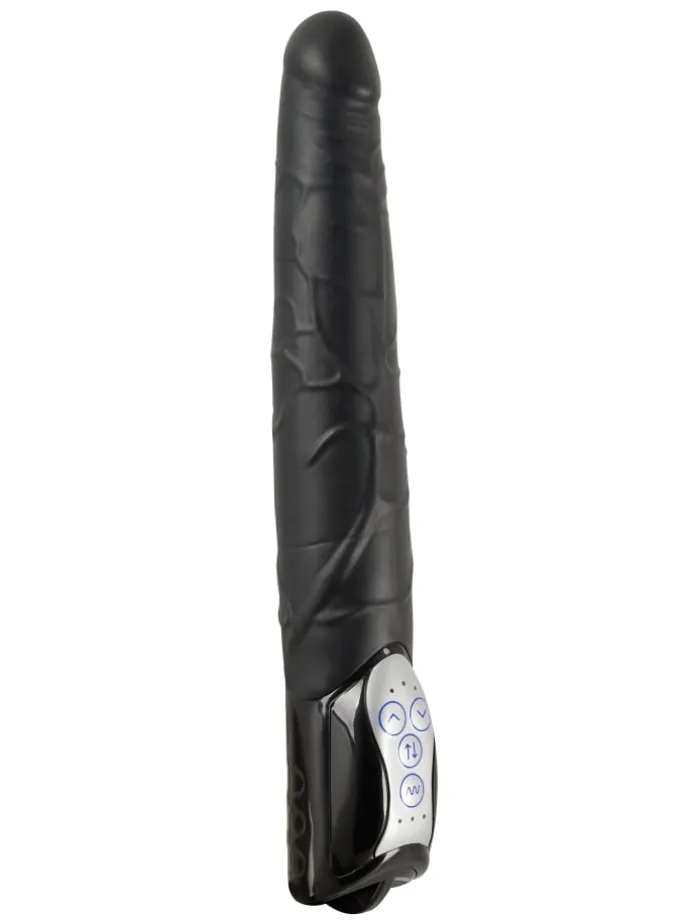 Vibrator Black Push Thrusting Vibrator in schwarz