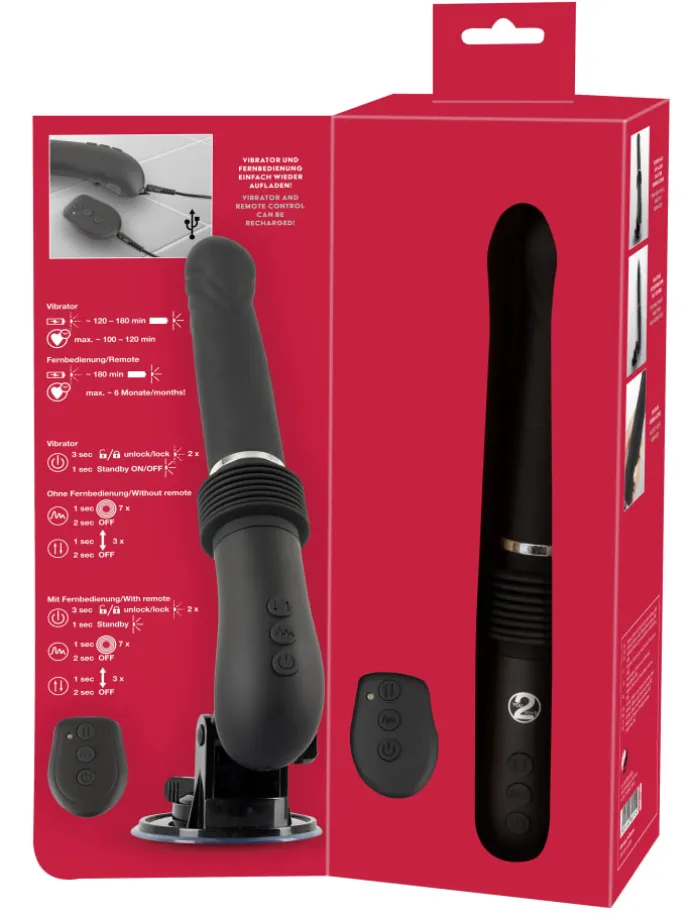 Vibrator mit Stoßfunktion RC Fucking Machine 2.0 in schwarz