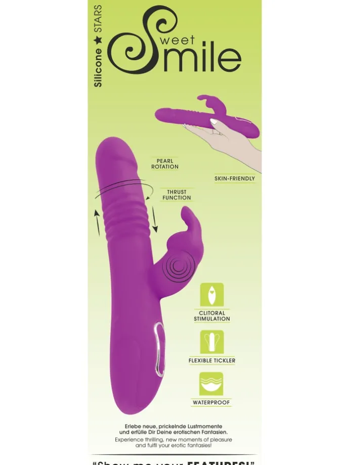 Vibrator mit Stoßfunktion Thrusting Rabbit in pink