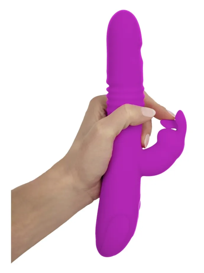 Vibrator mit Stoßfunktion Thrusting Rabbit in pink