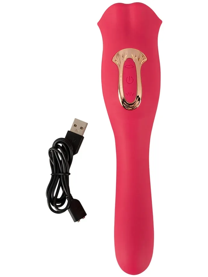 Vibrator "Moving Lip" in Rot - (L)22,2 cm