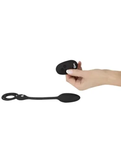 Vibro-Analplug Rings with a RC B-Plug in schwarz