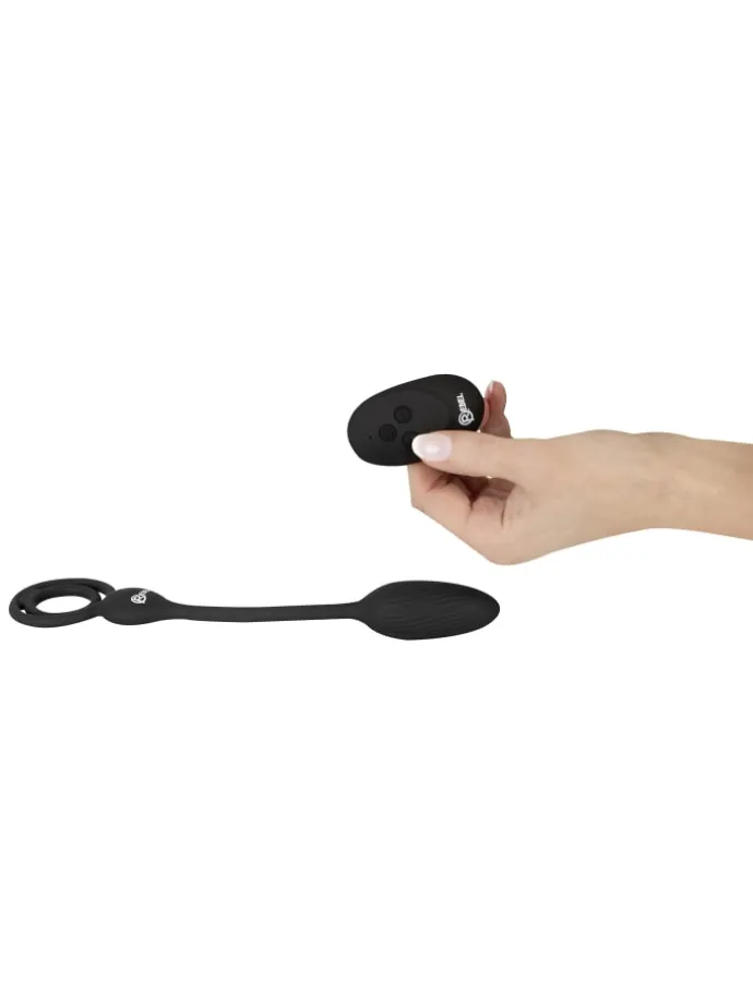 Vibro-Analplug Rings with a RC B-Plug in schwarz