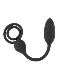 Vibro-Analplug Rings with a RC B-Plug in schwarz