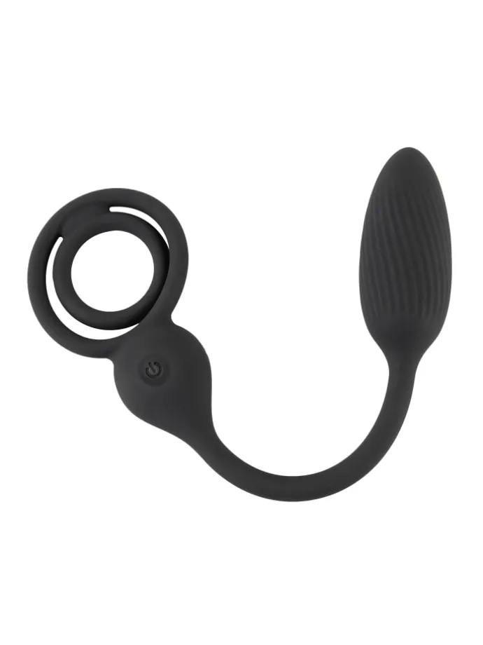 Vibro-Analplug Rings with a RC B-Plug in schwarz