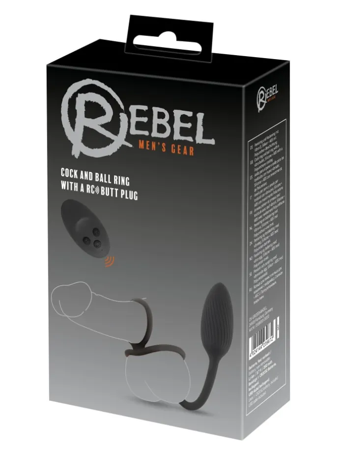 Vibro-Analplug Rings with a RC B-Plug in schwarz