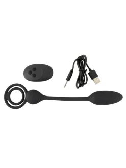 Vibro-Analplug Rings with a RC B-Plug in schwarz