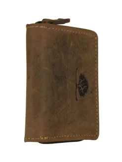 Vintage Münzbörse Leder 7 cm in brown