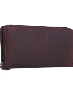 Viola Geldbörse Leder 20 cm in dunkelbraun