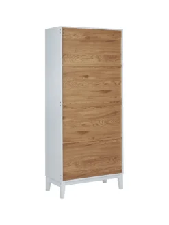 Vitrine RUMSON in Weiß - (W) 80 x (H) 183 x (L) 40 cm