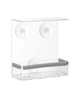Vogelfutterhaus in Transparent - (B)15 x (H)16,5 x (T)7,5 cm