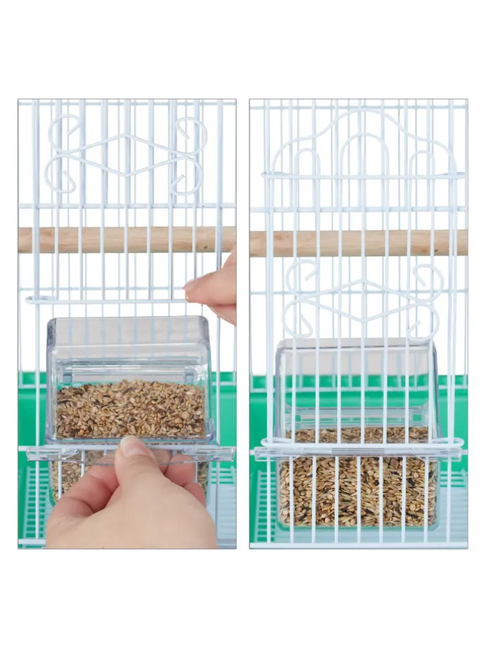 Vogelkäfig in Grün - (B)46,5 x (H)56,5 x (T)35,5 cm