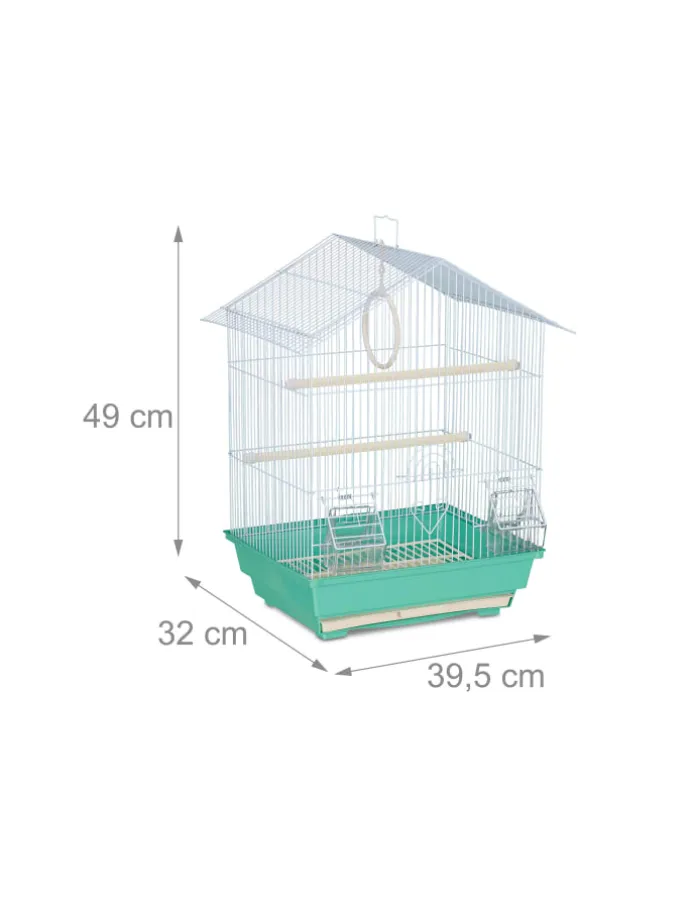 Vogelkäfig in Hellblau/Mintgrün - (B)39,5 x (H)49 x (T)32 cm