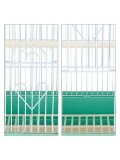 Vogelkäfig in Hellblau/Mintgrün - (B)39,5 x (H)49 x (T)32 cm