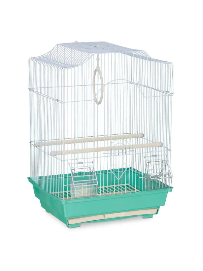 Vogelkäfig in Hellblau/Mintgrün - (B)35 x (H)49,5 x (T)32 cm