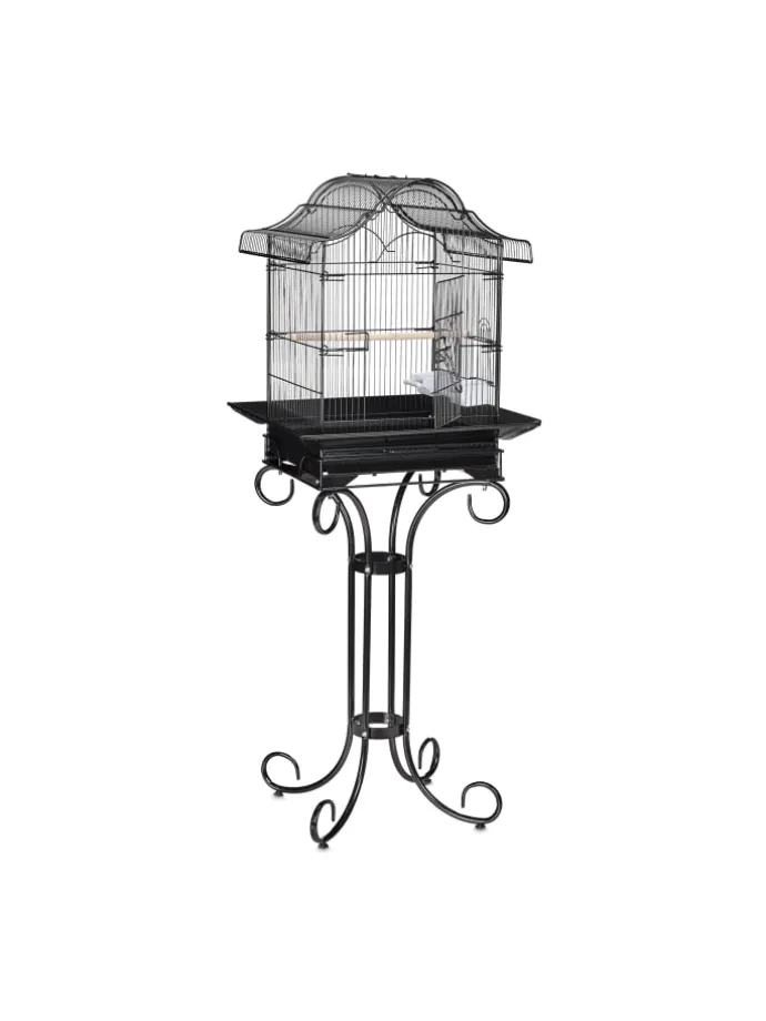 Vogelkäfig in Schwarz - (B)55 x (H)146,5 x (T)50 cm