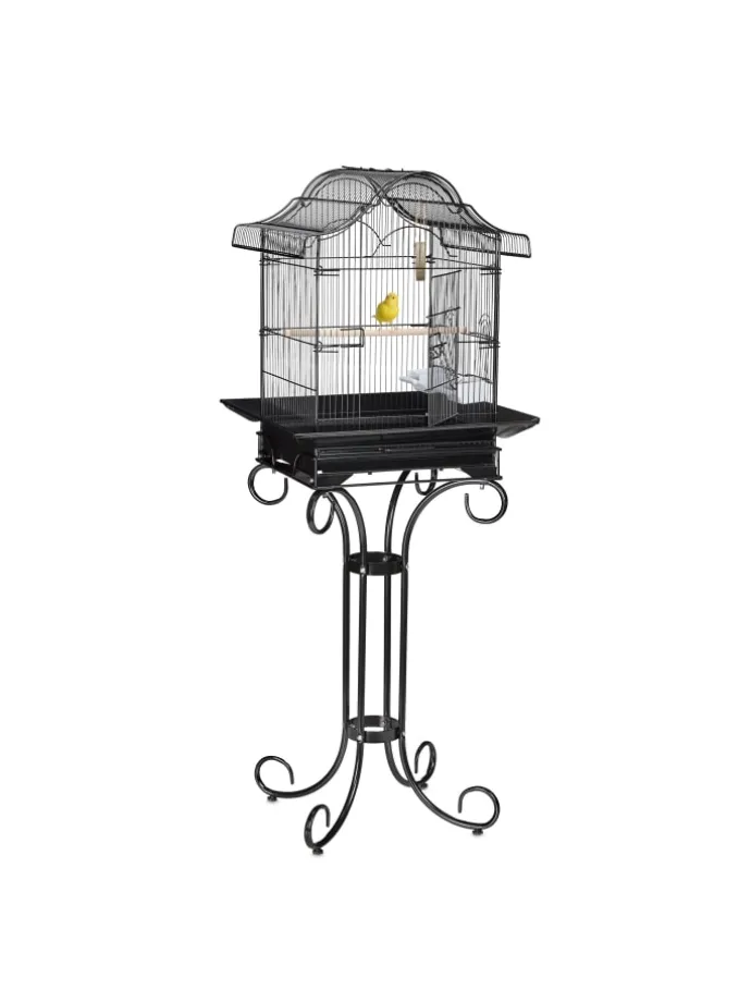 Vogelkäfig in Schwarz - (B)55 x (H)146,5 x (T)50 cm