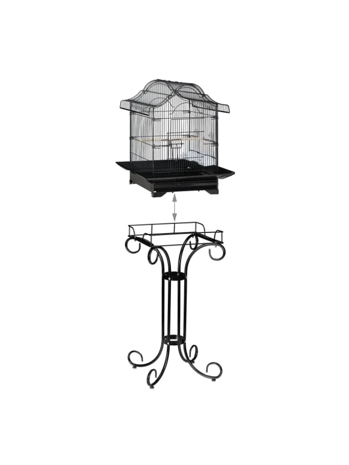 Vogelkäfig in Schwarz - (B)55 x (H)146,5 x (T)50 cm