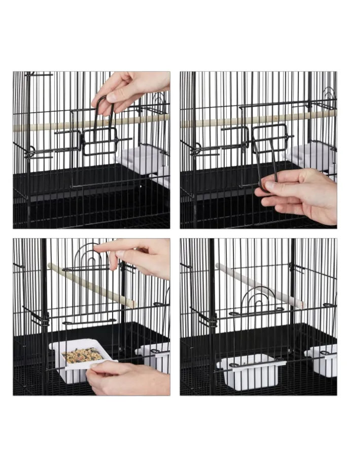 Vogelkäfig in Schwarz - (B)55 x (H)146,5 x (T)50 cm